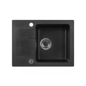 Coast 25 Granitspüle mit Abtropffläche schwarz