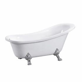 Freistehende Clark-Wanne mit Metallfüßen