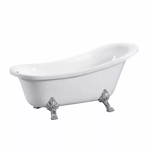 Freistehende Clark-Wanne mit Metallfüßen