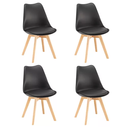 Silla Esszimmerstuhl 4 Stück in schwarz