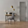 Set aus 4 grauen Kunstleder-Esszimmerstühlen mit hoher Rückenlehne