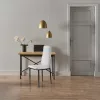 4 Esszimmerstühle mit hoher Rückenlehne aus weißem Kunstleder