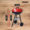 Gartengrill aus Holz mit Kugelgrill auf Rädern