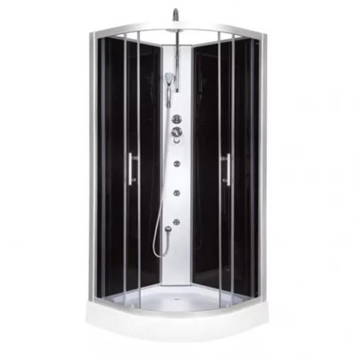 FARO 80x80 cm gebogene Duschkabine mit Hydromassage