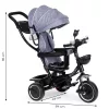 Dreirad Dreirad-Drehsitz mit drehbarer Sitzmarkise grau