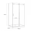 Bold-in 80 x 100 cm asymmetrische Duschkabine ohne Duschwanne