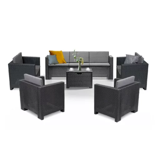 City II Großes 7-Personen-Gartenmöbel-Set