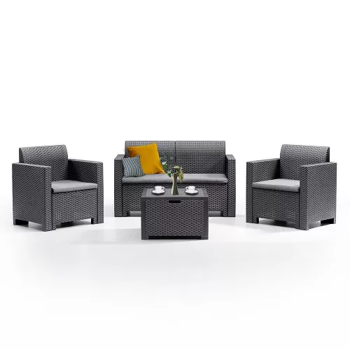 Nero 4-Personen-Gartenmöbel-Set