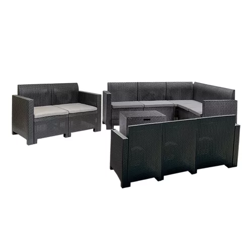 Nero VII 10-sitziges Eck-Gartenmöbel-Set