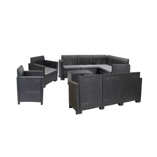 Nero VI 10-sitziges Eck-Gartenmöbel-Set