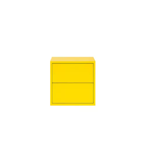 Boxie Wandschrank mit 2 Schubladen 40x40x37 cm gelb