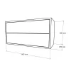 Boxie 2-Schubladen-Hängeschrank 40x80x37 cm petrolblau