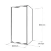 Boxie Wandschrank mit einer Tür, 80 x 40 x 37 cm, rosa