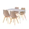 Ravena 4+1 Esstisch-Set weiß-beige
