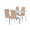 Renton 4+1 Esstisch-Set beige-grau