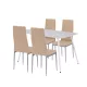 Renton 4+1 Esstisch-Set beige-grau