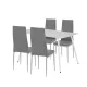 Renton 4+1 Esstisch-Set grau-grau