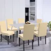 Megan 6+1 Esstisch-Set weiß-beige
