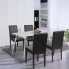 Megan 4+1 Esstisch-Set weiß-schwarz