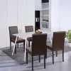 Megan 4+1 Esstisch-Set weiß-braun