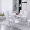 Bora 140 cm quadratischer Esstisch aus Sinterstein weiß