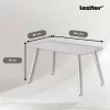 Bora 140 cm quadratischer Esstisch aus Sinterstein weiß