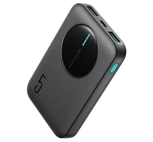 JOYROOM Notfall-Ladegerät 2 USB+Typ-C-Buchsen (5000mAh, 12W, PD-Schnellladegerät, LED-Anzeige) SCHWARZ