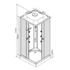 Quadratische Hydromassage-Duschkabine Valerie 90x90 cm