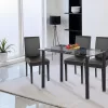 Kelly Leder Esszimmerstuhl in schwarz