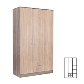 Miami Kleiderschrank 120x205 cm Sonoma Eiche-York Eiche