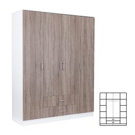 Miami Kleiderschrank 160x205 cm York Eiche-weiß