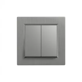   Nova Kronleuchter-Schalter 105 mit grauem, gebürstetem Rahmen