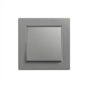 Nova-Schalter 106 mit grauem, gebürstetem Rahmen