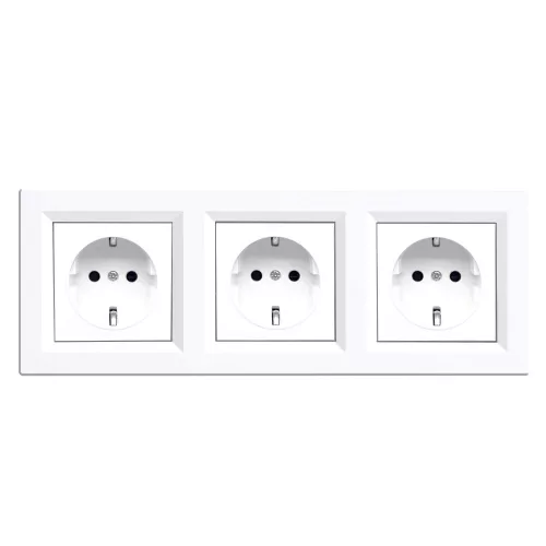 Nova III geerdeter Stecker mit weißem Rahmen