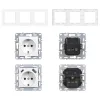 Nova III Steckdosenleiste mit zwei USB-Anschlüssen und weißem Rahmen