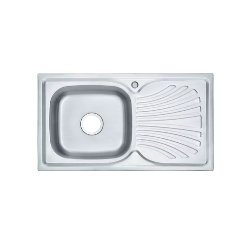 Boli quadratisches Einzelwaschbecken + Abtropffläche aus Edelstahl