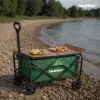 Klappbarer Standard-Gartenstrandwagen mit Tisch grün