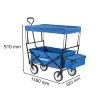 Zusammenklappbarer Gartenstrandwagen mit Dach blau