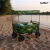 Zusammenklappbarer Premium-Gartenstrandwagen mit grünem Dach