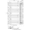 Solaro Design Handtuchheizkörper 1200 x 500 mm, weiß