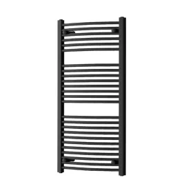 Gebogener Handtuchheizkörper 1200 x 600 mm, schwarz