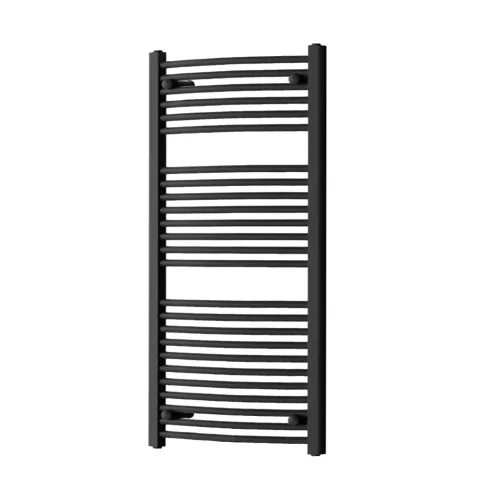 Gebogener Handtuchheizkörper 1200 x 600 mm, schwarz