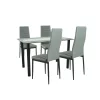 Mezza 4+1 Esstisch-Set grau-schwarz