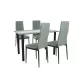 Mezza 4+1 Esstisch-Set grau-schwarz
