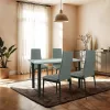 Mezza 4+1 Esstisch-Set grau-schwarz