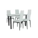 Mezza 4+1 Esstisch-Set weiß-schwarz