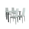 Mezza 4+1 Esstisch-Set weiß-grau