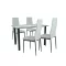 Mezza 4+1 Esstisch-Set weiß-grau