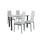 Mezza 4+1 Esstisch-Set weiß-grau
