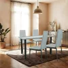 Mezza 4+1 Esstisch-Set weiß-grau